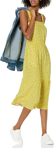 Vista 4 de Tienda Essentials - Vestido midi de verano para mujer, de sarga, fluido, escalonado