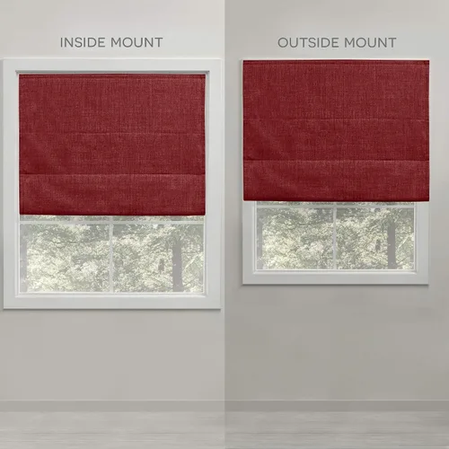 Vista 7 de Exclusive Home - Persiana Acadia 100% blackout de poliéster estilo romana, 23"x64", roja Rojo