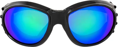 Vista 4 de Global Vision Eliminator - Gafas acolchadas para motociclismo, 2 pares, lentes negras con espejo verde y rojo