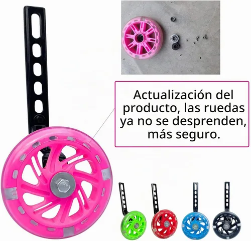Vista 2 de Ruedas de entrenamiento para bicicleta compatibles con bicicletas de 12, 14, 16, 18, 20 pulgadas, rueda de silencio flash (negro) Thickened safety
