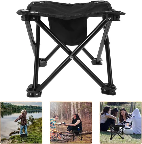 Vista 4 de Taburetes portátiles ligeros plegable pequeño taburete plegable para pesca y picnic Silla de camping al aire libre compacta