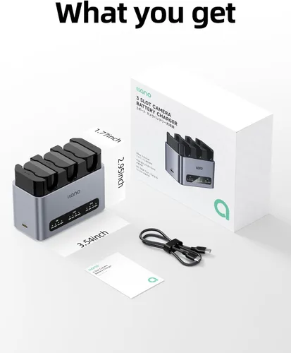Vista 7 de llano Paquete de 3 baterías EN-EL15C y cargador rápido de 30 W para Nikon Z8, ZR, Z7II, Z5II, ZF, Z6III, D850, Z7, Z6II, Z6, D7500, D750, cuerpo