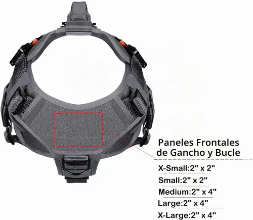 Vista 5 de ICEFANG GN3 Arnés táctico para perro con hebilla 6X, chaleco Molle para perro con asa, cobertura corporal 3/4, panel de gancho y bucle para parche