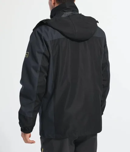 Vista 3 de MAGCOMSEN Men's Hooded Windproof Water Resistant Rain Jacket Windbreaker 5 Pockets for Hiking,Fishing,Runing
