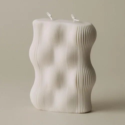Vista 2 de LAWA - Vela ondulada – Vela perfumada de cera de soja, elegante vela estética, regalo de inauguración de la casa, idea de decoración del hogar