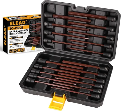 Vista 10 de Juego de 4 barras de extensión para dados de 1/4 de pulgada, 2, 4, 6 pulgadas, juego de extensión profesional, junta universal para dados de 1/4
