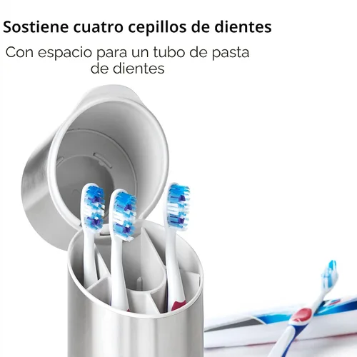 Vista 2 de OXO Good Grips - Organizador de cepillos de dientes de acero inoxidable, organizador y almacenamiento de baño, soporte para cepillos de dientes