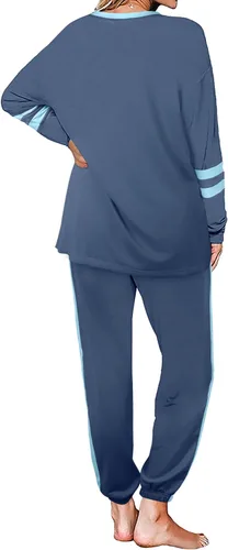 Vista 57 de Aloodor conjunto deportivo de 2 piezas para mujer, con sudadera con cuello redondo, sin botones