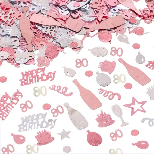 Vista 8 de Confeti de cumpleaños número 13, confeti de oro rosa número 13, confeti de papel de aluminio metálico, estrella para pastel de cumpleaños, confeti