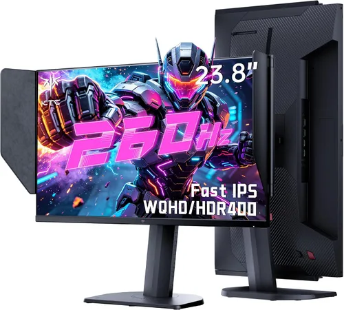 Vista 24 de KTC M27P6S Monitor para juegos mini LED 4K de 27 pulgadas, modo dual de Blanco