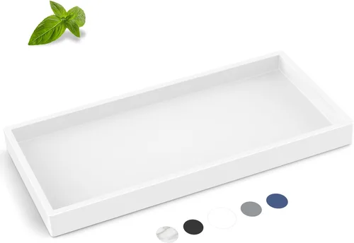 Vista 22 de Bandeja de baño de silicona, bandeja de baño pequeña negra a prueba de roturas, bandejas de tocador duraderas de silicona de alta calidad para Negro