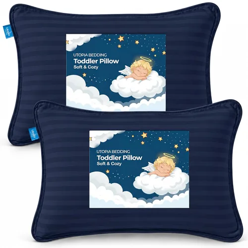 Vista 14 de Utopia Bedding Almohada juvenil (blanco, paquete de 2), almohada infantil de 16 x 22 pulgadas para dormir, funda de mezcla de algodón suave