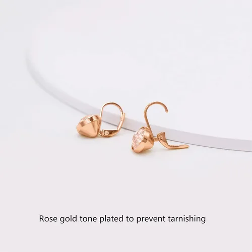 Vista 5 de Aretes de cristal Swarovski para mujer, redondos, con cierre de palanca, aretes perforados, joyas para ella