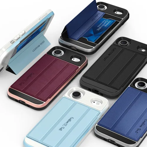 Vista 17 de VENA vCommute - Funda tipo cartera para iPhone 15, [protección contra caídas de grado militar] Funda de cuero con ranura para tarjetas con soporte
