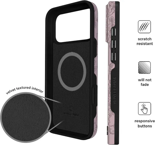Vista 1362 de VELVET CAVIAR Funda para iPhone 15, compatible con MagSafe, probada contra caídas de 10 pies, fundas protectoras de diseño, leopardo color rosa