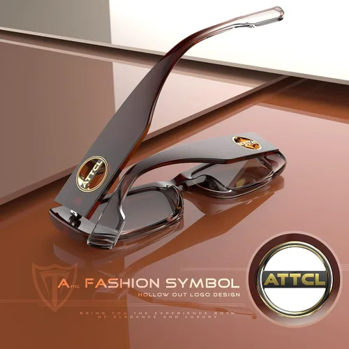 Vista 4 de ATTCL Gafas de sol polarizadas para mujer, marco rectangular, gafas de sol gruesas de moda con protección UV