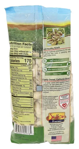 Vista 3 de Setton Farms Pistachos secos tostados y salados, Pistachos Premium California con cáscara, bolsa de 1 libra (16 onzas), Certificados No-GMO, Sin