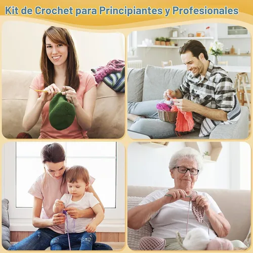 Vista 5 de Hilo de Ganchillo para Tejer, Aeelike 1093 Yardas de Hilo Acrílico para Tejer, Kits Completos de Ganchillo para Principiantes y Profesionales