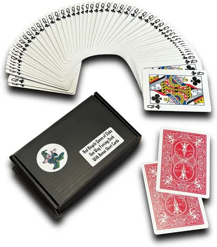 Vista 17 de Ted's Sterling Magic Kit de truco de bicicleta unidireccional con 52 cartas idénticas, palos traseros rojos (nueve)