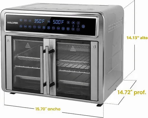 Vista 9 de Kalorik Horno freidora de aire serie MAXX Trio Flex de 26 cuartos de galón con controles digitales Puerta de fácil visión y 14 ajustes