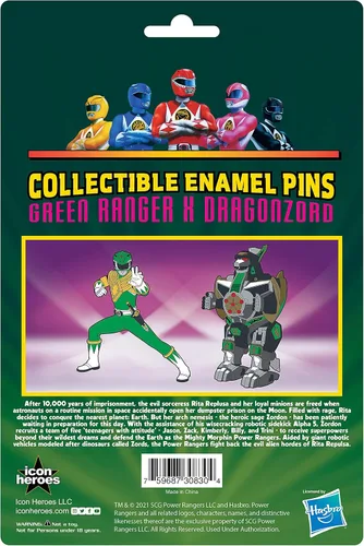 Vista 3 de Power Rangers: Juego de pines Green Ranger y Dragonzord