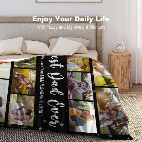 Vista 3 de Manta personalizada con imagen hecha en Estados Unidos, mantas personalizadas con fotos, nombres, manta suave personalizada con imagen personalizada