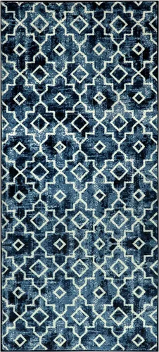 Vista 35 de Moynesa Alfombra marroquí lavable de 2 x 3 pulgadas, pequeña, azul, para cocina, baño, suave, antideslizante, de pelo bajo, moderna, geométrica