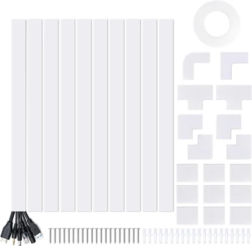 Vista 13 de Ocultador de Cables, Ocultador de Cables de 58 pulgadas, Cubiertas de Cables para Cables en la Pared, Canaleta Cubierta de Cable Pintable