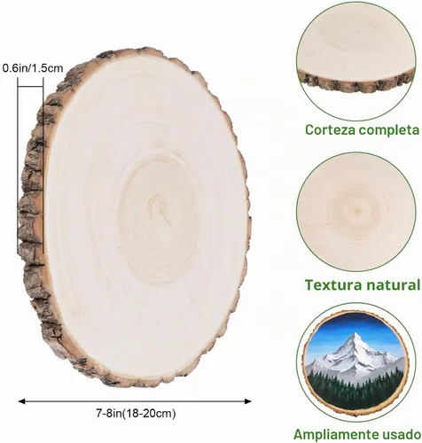 Vista 3 de ilauke - 6 rebanadas de madera para centros de mesa, círculos de madera de 7 a 8 pulgadas para manualidades