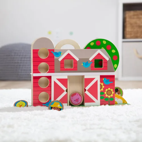 Vista 9 de Melissa & Doug GO Tots Tumble de Granja de Madera con 4 Discos - Certificado FSC