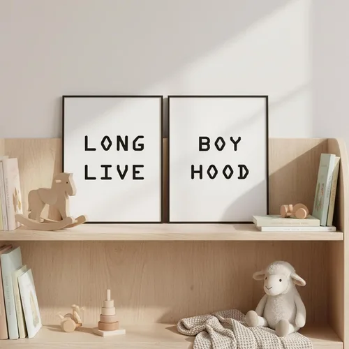 Vista 2 de LONG LIVE BOYHOOD - Póster decorativo para pared, letrero decorativo para habitación de niños y niñas, decoración moderna para dormitorio de niños