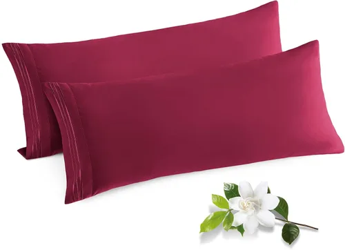Vista 28 de Horbaunal Paquete de 2 fundas de almohada de microfibra de tamaño estándar, color azul, con cierre de sobre, 1800 hilos, suaves y resistentes al
