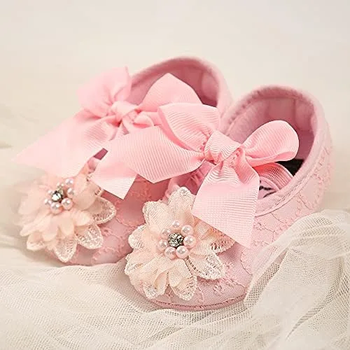 Vista 2 de QWZban Zapatos de bebé Mary Jane Flats antideslizantes con suela suave para bebés y niños pequeños, primeros caminantes, para fiestas, Navidad
