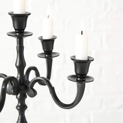 Vista 7 de Hamptons - Candelabro de cinco velas, acabado negro rústico, estilo granja