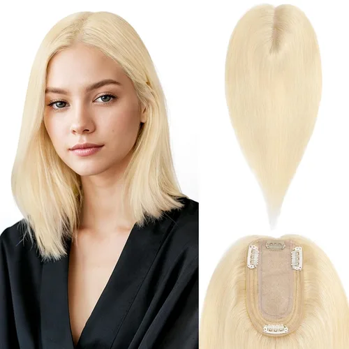 Vista 28 de Benehair Peluca de cabello con clip con flequillo, peluca secreta de cabello 100% humano, postizo superior con flecos, peluca de repuesto
