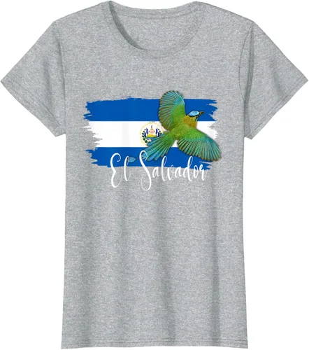 Vista 33 de Camiseta con la bandera de El Salvador, mapa de El Salvador, camiseta de Salvador para mujer, Negro