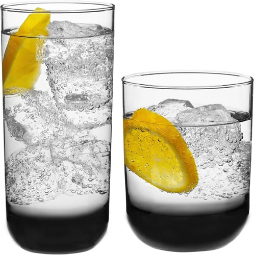 Vista 14 de Libbey Ascent Tumbler and Rocks - Juego de 16 vasos de vidrio con curvatura, juego de cristalería versátil para fiestas y más