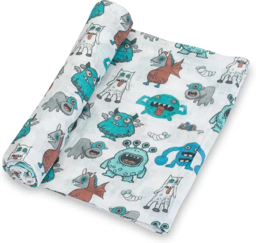Vista 22 de LollyBanks Manta de Envolver, Manta de Bebé 100% Algodón, Manta de Envolver de Muselina Suave 47 x 47 Pulgadas, Manta de Bebé Neutra para Niños