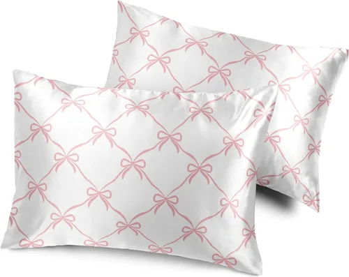 Vista 12 de Sweet Jojo Designs Juego de 2 fundas de almohada de satén (floral bohemio gris) para niñas, cabello y piel, suaves, sedosas, brillantes