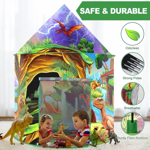 Vista 3 de WillingHeart Tienda de campaña para niños, casa de juegos para interiores y exteriores, fiesta, niños, tienda de campaña plegable, juguete
