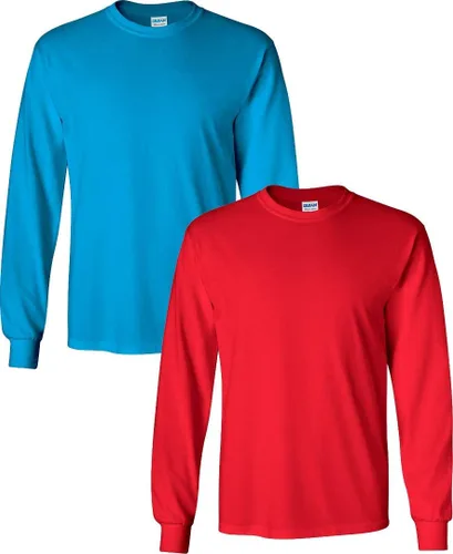Vista 147 de Gildan Camiseta de manga larga de algodón ultra para adulto, estilo G2400, paquete múltiple Militar + ceniza.