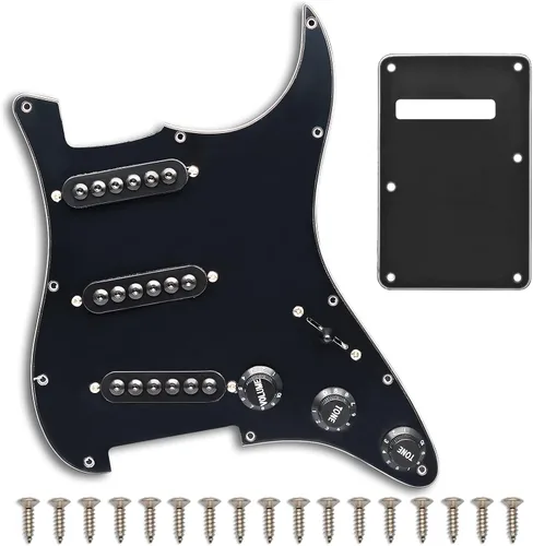 Vista 10 de SAPHUE - Golpeador cargado con bobina SSH para guitarra eléctrica estilo ST, con interruptor de división de bobina On/On, precableado, placa Negro