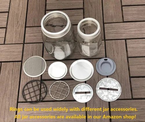 Vista 7 de Anillos de metal resistentes a la oxidación de aluminio negro mate y seguros para alimentos y sin BPA, para tarros de conservas