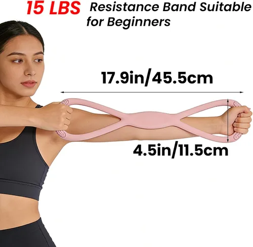 Vista 5 de Figura 8 banda de resistencia, figura 8 bandas de resistencia para mujeres y hombres, figura de banda de resistencia para entrenamiento, asas