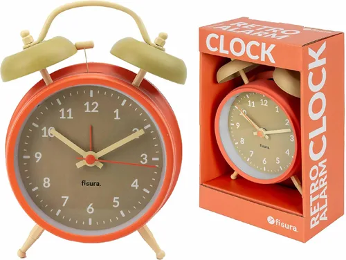 Vista 3 de Fisura – Reloj despertador analógico, sin tictac con luz LED, rosa y azul