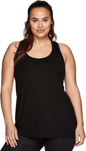 Vista 2 de RBX Active - Camiseta sin mangas para mujer, talla grande, relajada, a la moda, para entrenamiento y yoga