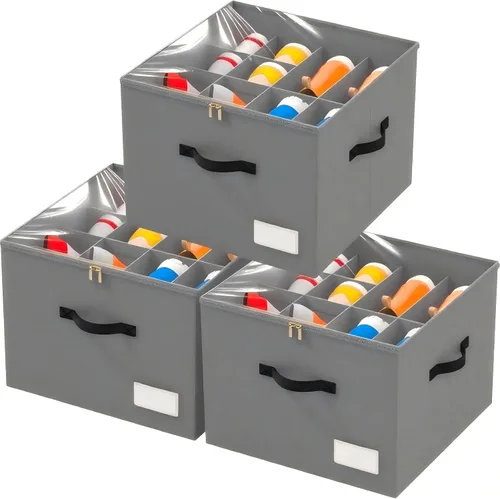 Vista 11 de Organizador de zapatos para armario, contenedores plegables de almacenamiento de zapatos, se adapta a hasta 16 pares, caja organizadora grande