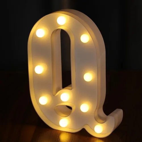 Vista 37 de Letras Iluminadas, Luces de Letras LED 26 del Alfabeto, Letra Iluminada Decorativa, Letras de Marquesina LED que Funcionan con Pilas para Fiesta