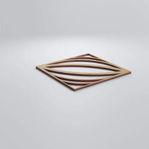 Vista 3 de 7 3/8"W X 7 3/8"H Extra Pequeña Otis Decorativos Paneles De Pared De Madera De Calado, Hickory