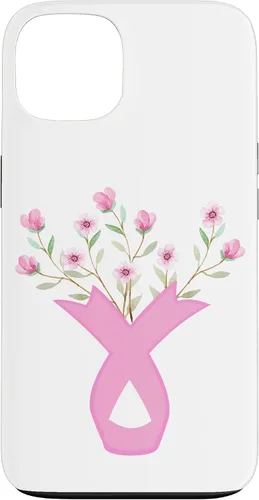 Vista 7 de Flower Jar Pink Ribbon Breast Cancer Awareness Month Women Case for iPhone 17